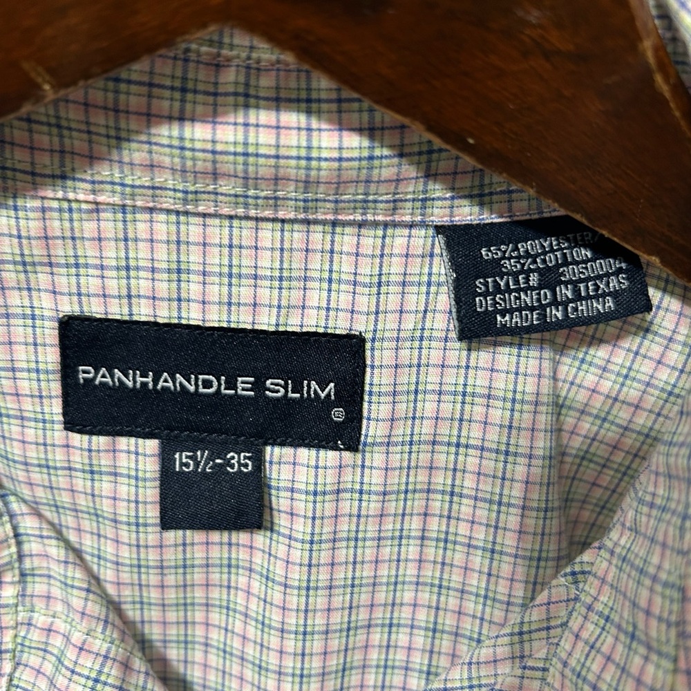 Panhandle Slim Pearl Snap Shirt 15.5/35 Plaid Medium - Picture 7 of 11